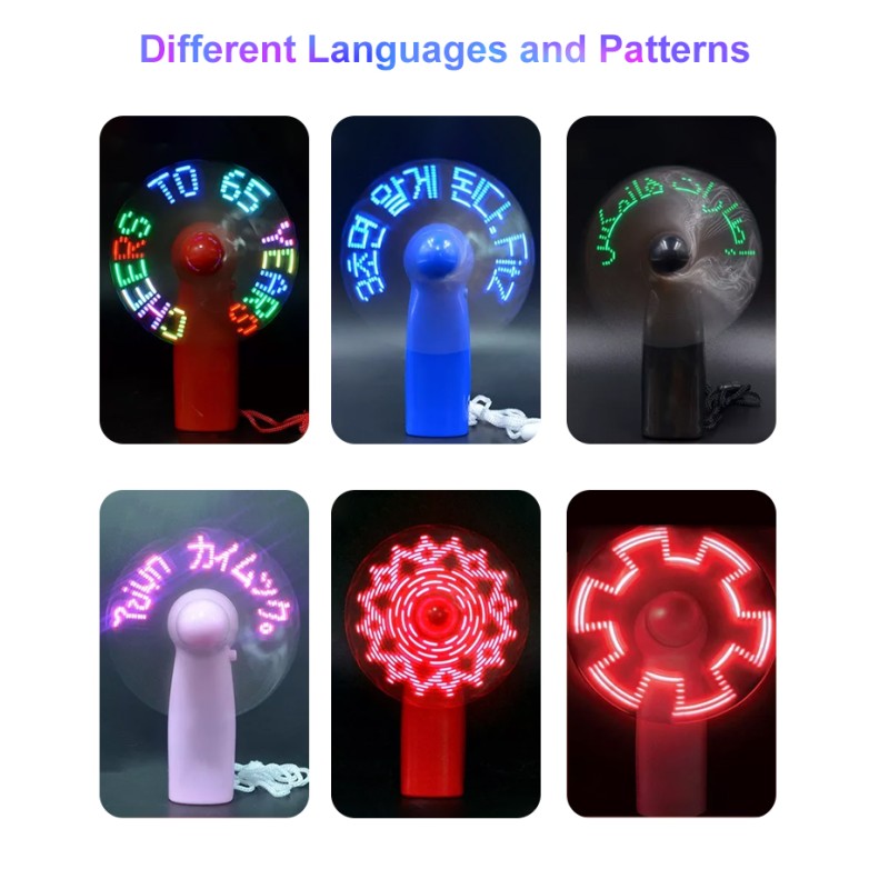 Led Hand Fan Factory - Programmable Custom Message Portable
