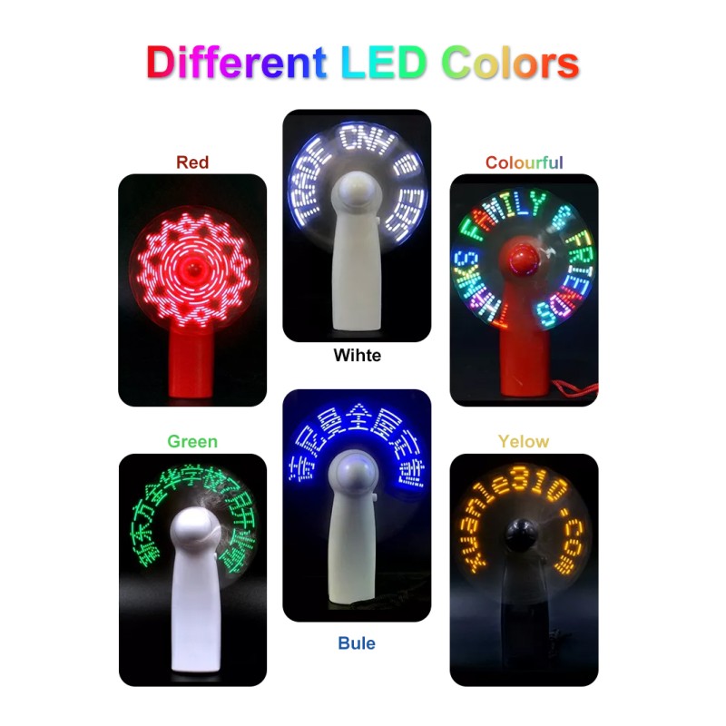 Led Hand Fan Factory - Programmable Custom Message Portable