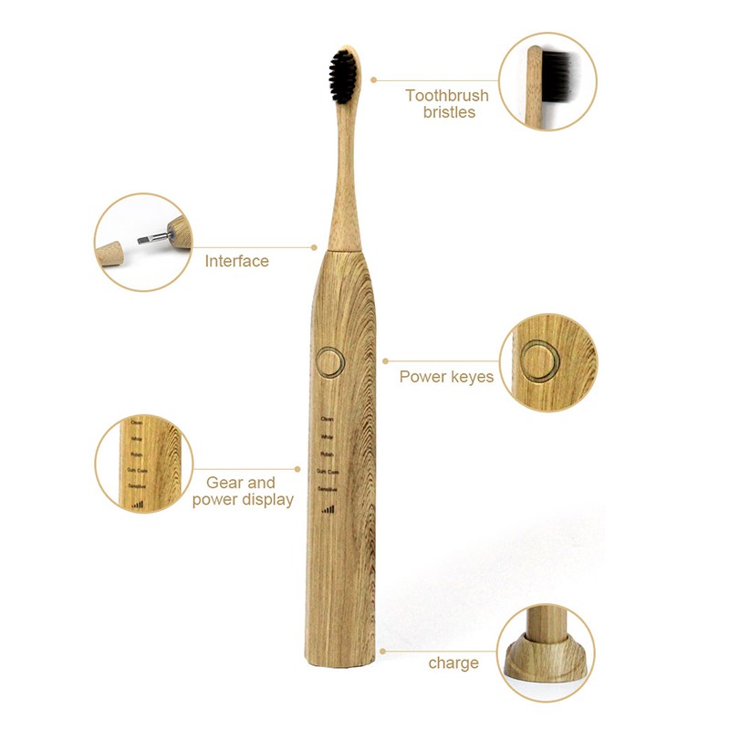 Waterproof Electric Toothbrush Supplier - IPX7 Biodegradable Bamboo