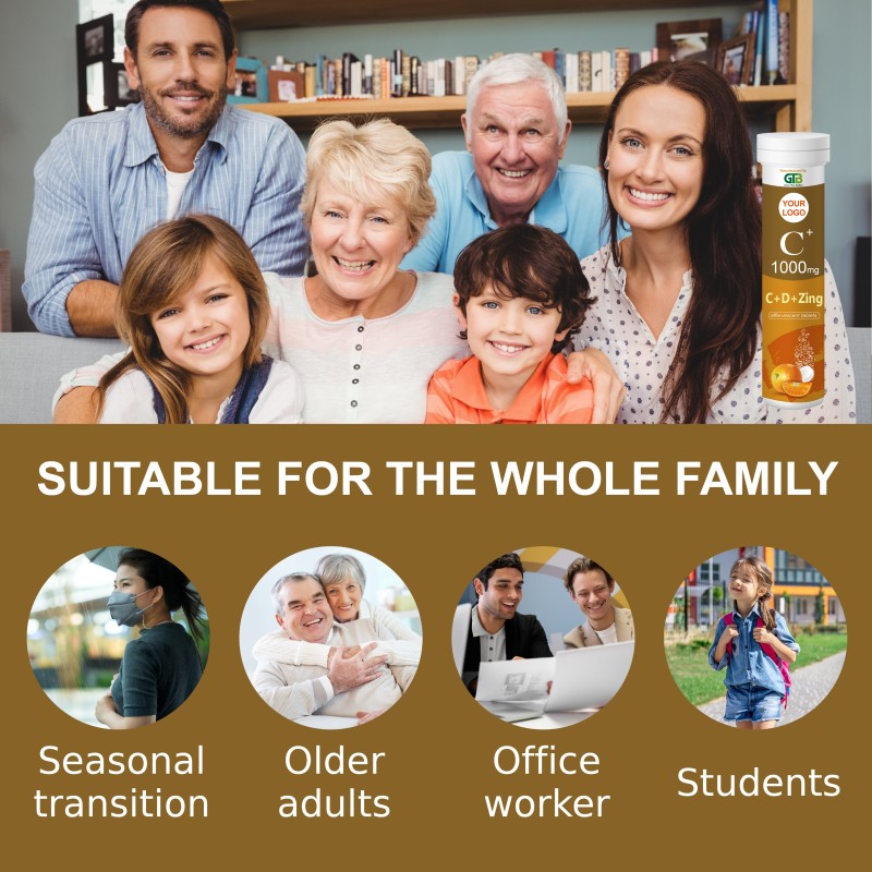 Vitamin C Effervescent Tablets Supplier - OEM ODM No Sugar Low Calorie