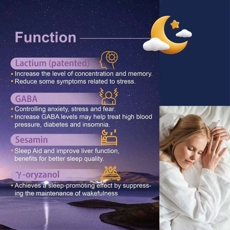 Sleep Aid Capsules Factory - OEM ODM Bioactive Milk Peptide Restful Sleep