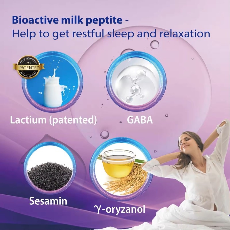 Sleep Aid Capsules Factory - OEM ODM Bioactive Milk Peptide Restful Sleep