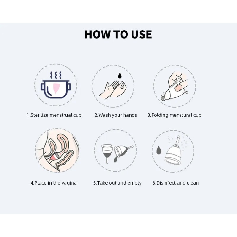 New Set Menstrual Cup Sterilization Kit Reusable Silicone Cup Menstrual Care Menstrual Collection Menstrual Sterilizer Cup