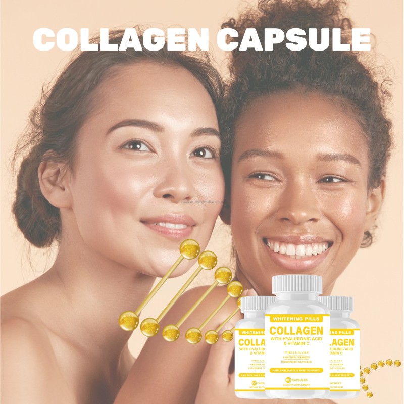 Vegan Protein Powder Collagen Capsules Hydrolyzed Blend With Biotin for Hair Skin Nails Skin Whitening & Anti-Aging Formula