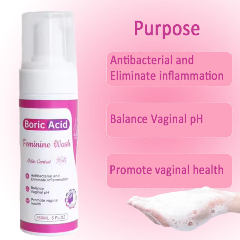 Wholesale Anti-Itch Whitening Feminine Washes for Women Herbal Boric Acid Yoni Foam with Antibacterial Feature