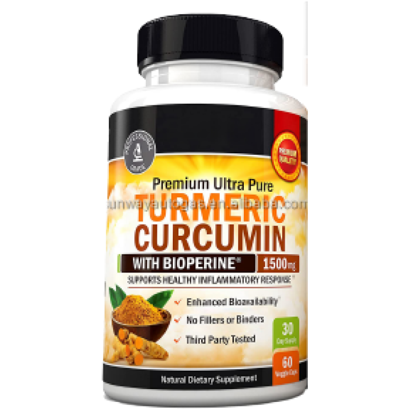 1500mg Turmeric and Black Pepper Capsules Herbal Supplements with Bioperine for Max Absorption Healthcare Supplement
