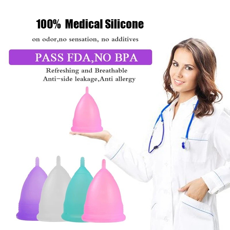 3pcs Eco-friendly Soft Medical Grade Silicone Menstrual Cups Coppetta Menstrual Coupe Feminine Hygiene Menstrual Disc for