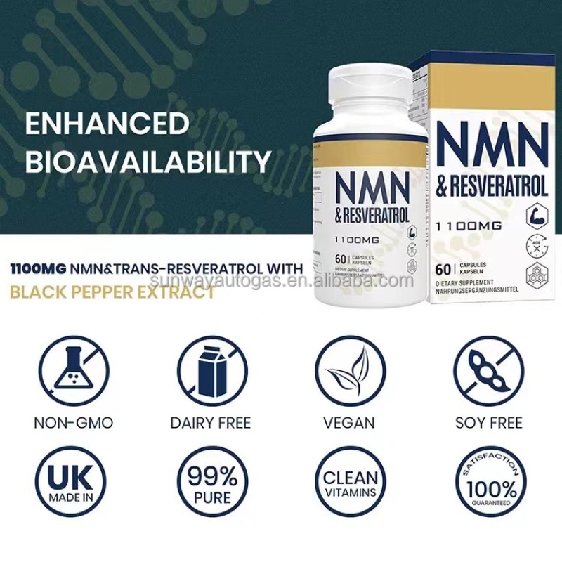 Wholesale Factory Customized NMN Supplement Bulk Capsules Niacinamide Mononucleotide Resveratrol Healthcare Supplement Adults