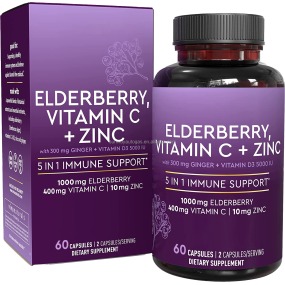 OEM Black Elderberry Extract Capsules with Vitamin C Zinc Herbal Supplement Food Pills to Support Healthcare