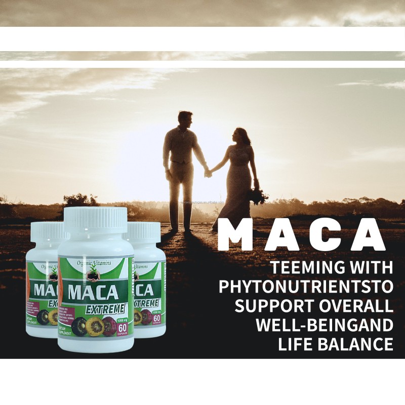 Organic Maca Roots Capsules Rich in Phytonutrients Vitamins to Support Overall Life Balance Healthcare Supplement