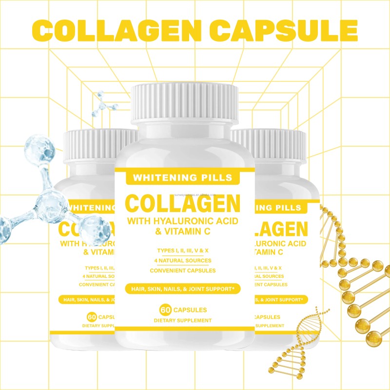 Vegan Protein Powder Collagen Capsules Hydrolyzed Blend With Biotin for Hair Skin Nails Skin Whitening & Anti-Aging Formula
