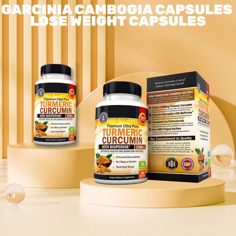 1500mg Turmeric and Black Pepper Capsules Herbal Supplements with Bioperine for Max Absorption Healthcare Supplement