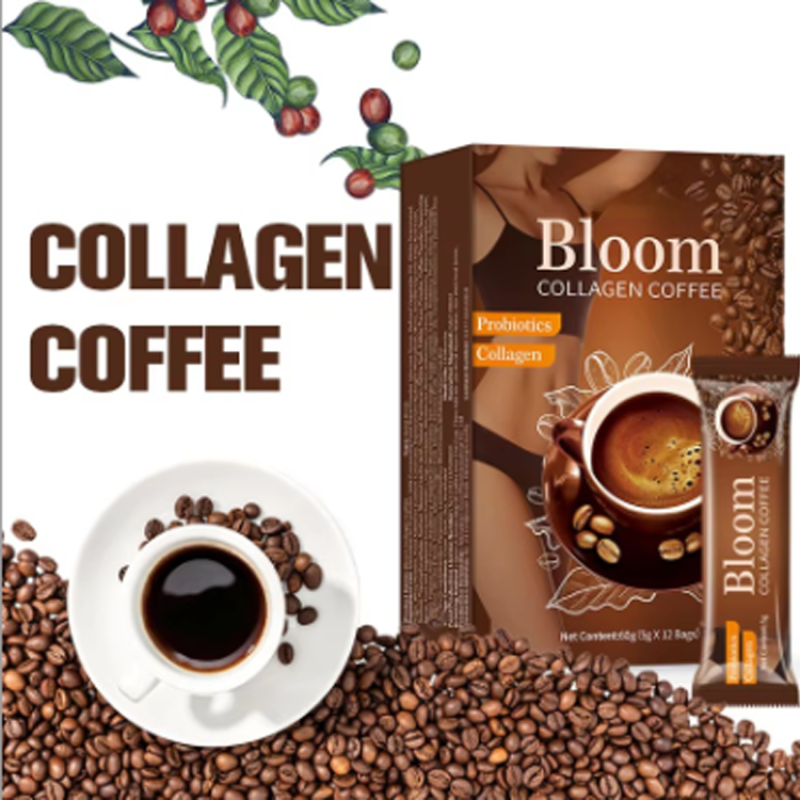 Hydrolyzed Fish Collagen Gourmet Coffee Collagen  Bloom Herbal Supplement