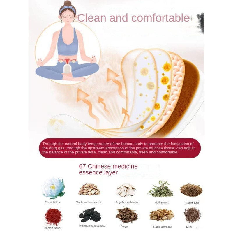 Wholesale Private Label  Sanitary Napkin Female Sanitary Pads Vaginal Yoni Care Lotus Paste Pads Bulk Cotton Herbal for Detox