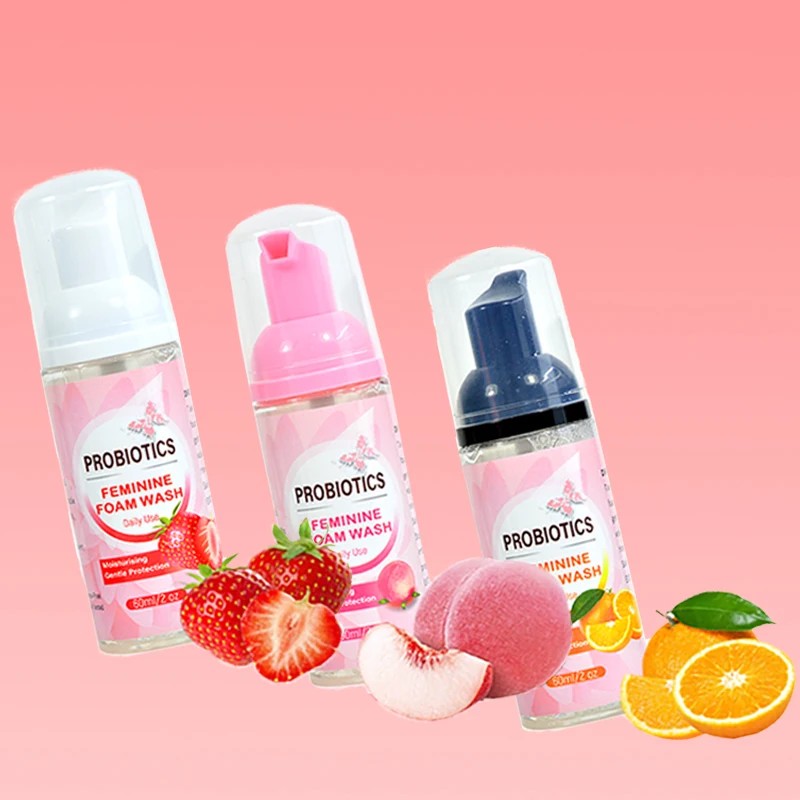 5 Bottle/60ML Woman Intimate Yoni Wash Natural Probiotics Feminine Foam Wash for Detox Cleaning Care