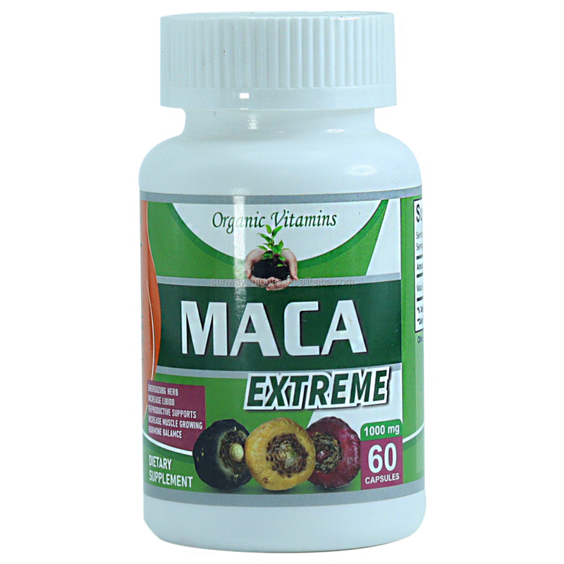 Organic Maca Roots Capsules Rich in Phytonutrients Vitamins to Support Overall Life Balance Healthcare Supplement