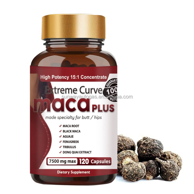 Maca Plus for Curves Extreme Body Enhancer Sports Nutrition Maca Root Capsules for Enlarged Buttocks Butt Hips Healthcare