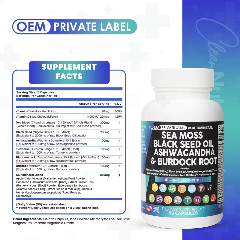 Sea Moss Capsules Factory - Certified Organic Bladderwrack Irish