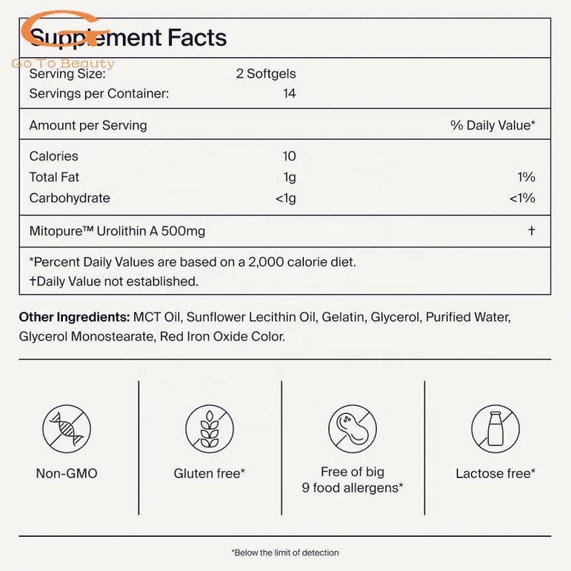 Urolithin A Capsules Manufacturer - 500mg Antioxidant Softgel