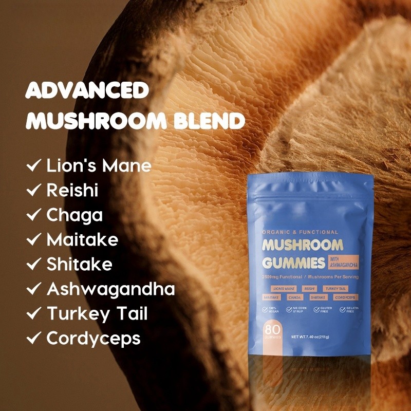 Mushroom Gummies Supplier - Organic Ashwagandha Lion's Mane