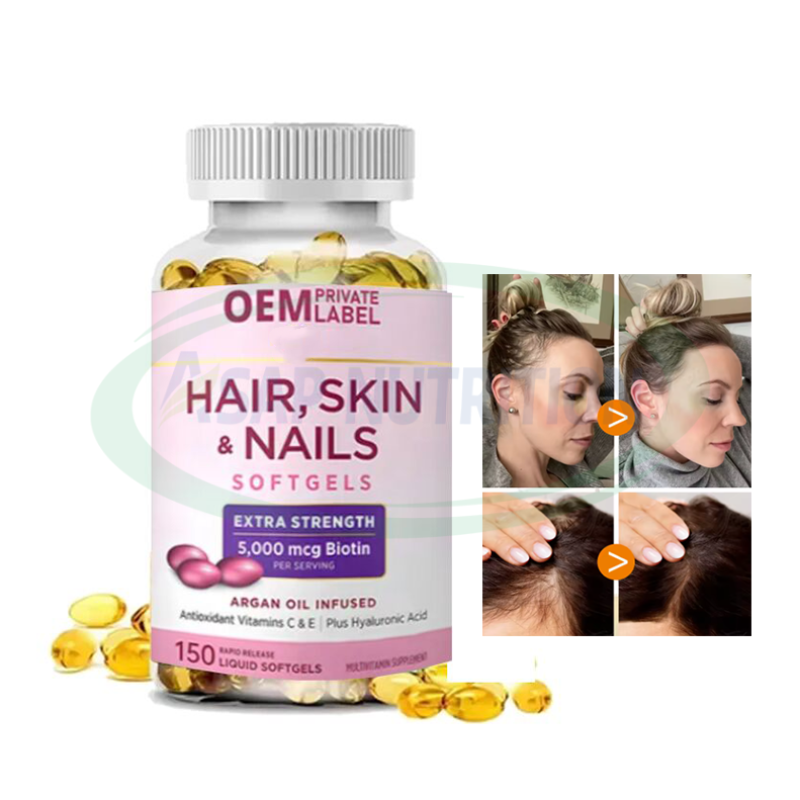 Hair Skin Nails Softgels Supplier - OEM Biotin Collagen Vitamins