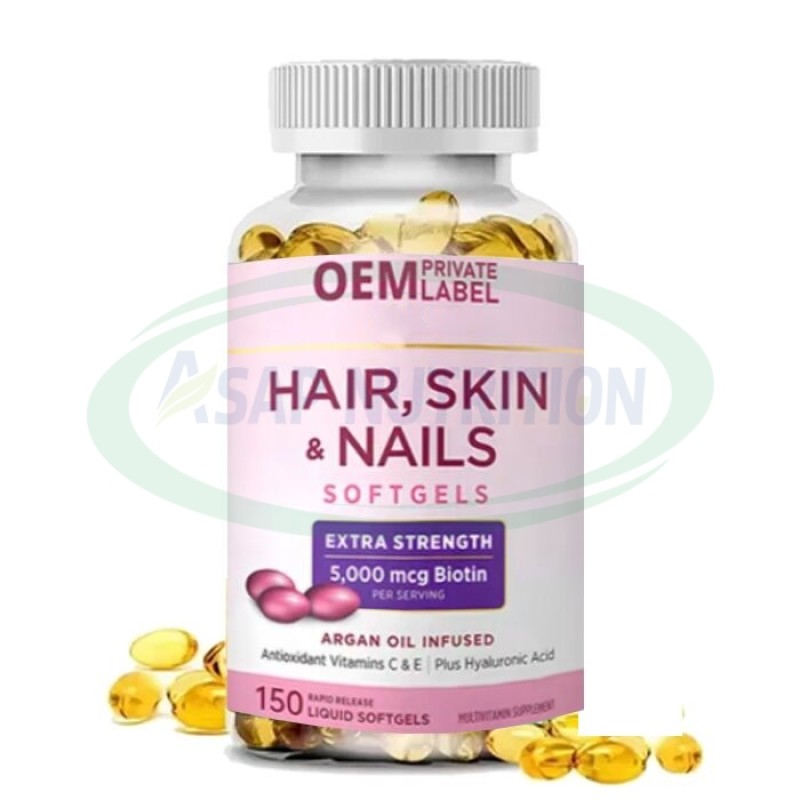 Hair Skin Nails Softgels Supplier - OEM Biotin Collagen Vitamins