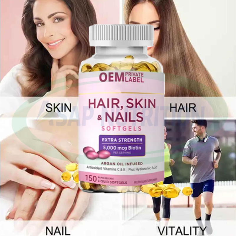 Hair Skin Nails Softgels Supplier - OEM Biotin Collagen Vitamins