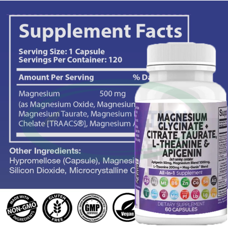 Magnesium Complex Capsules Manufacturer - 12 in 1 Glycinate Citrate Blend