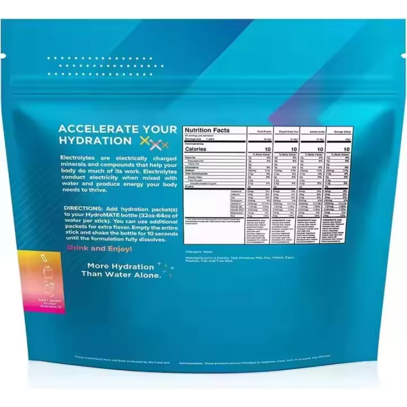 Electrolyte Hydration Powder Factory - Sugar-Free Preworkout Energy Hangover Relief