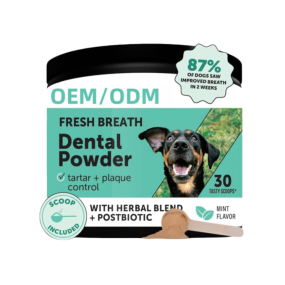 Pet Dental Powder Supplier - OEM Dog Teeth Cleaning Freshens Breath Plaque