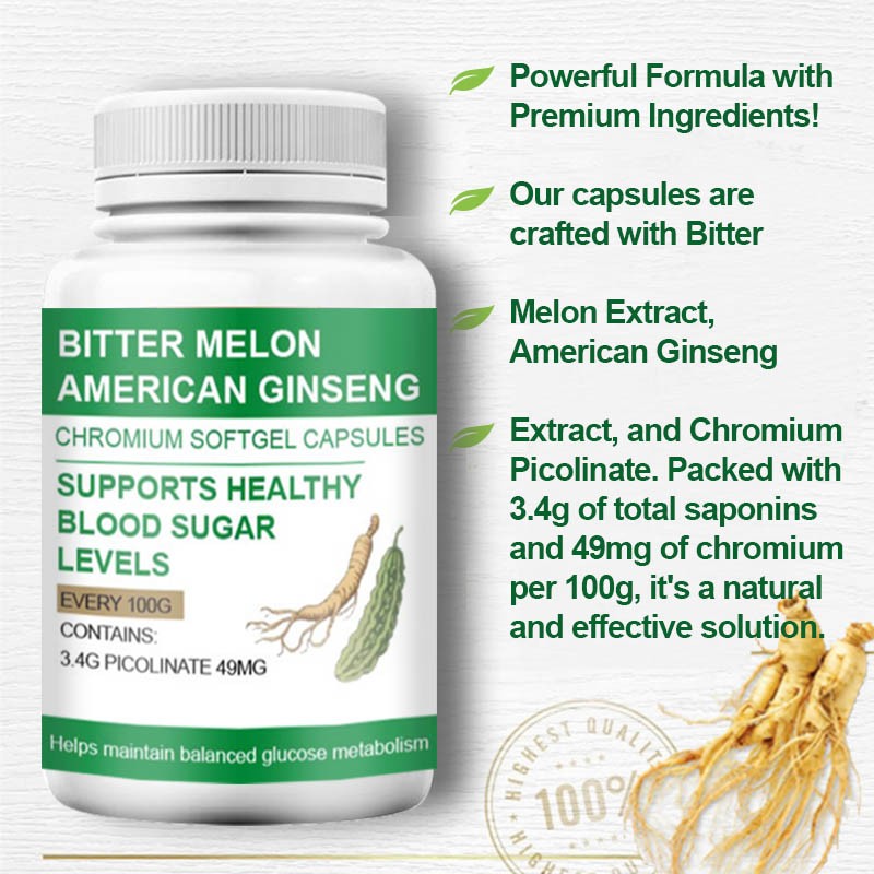 Blood Sugar Softgels Factory - Bitter Melon Ginseng Chromium