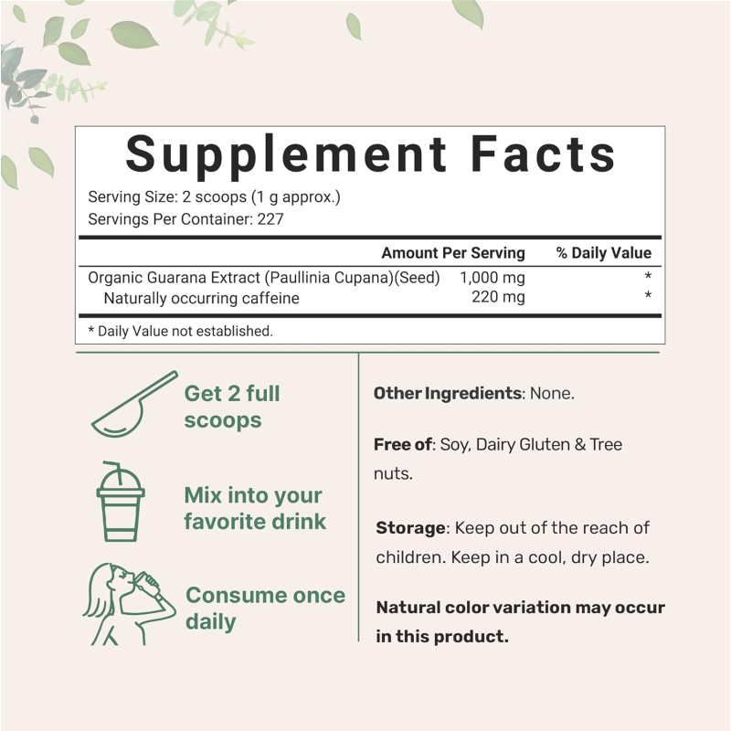 Guarana Extract Powder Supplier - Paullinia Cupana Pure Extract