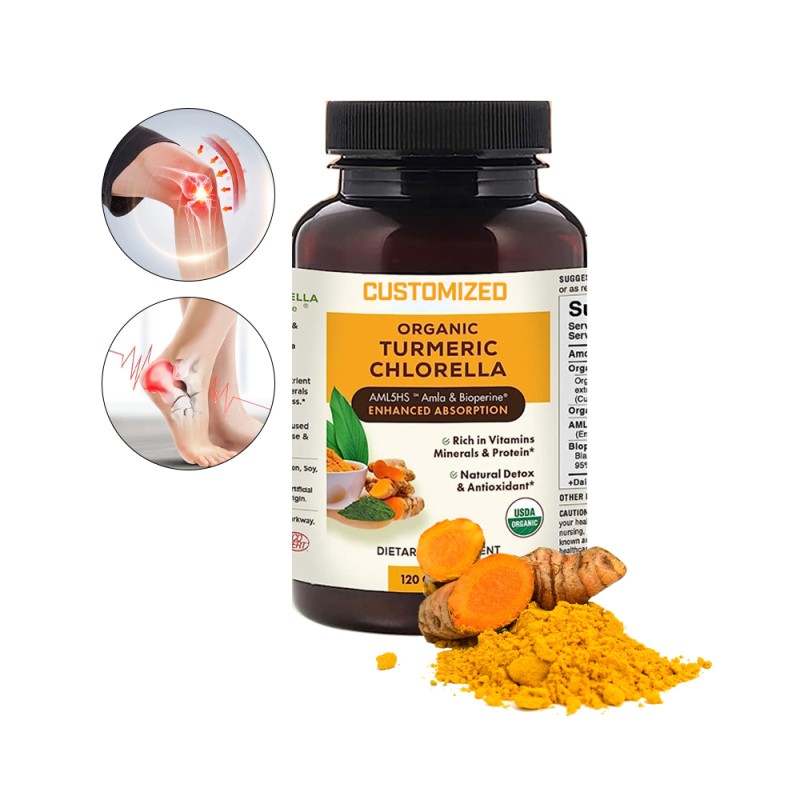 Turmeric Supplement Supplier - Custom Curcumin Chlorella Herbal Tablets
