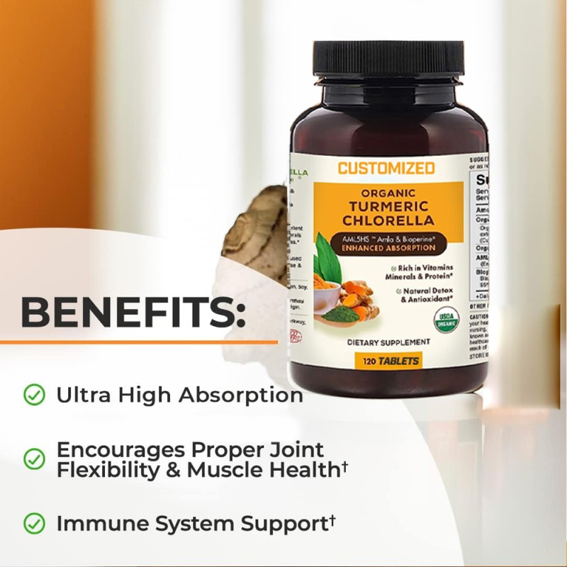 Turmeric Supplement Supplier - Custom Curcumin Chlorella Herbal Tablets