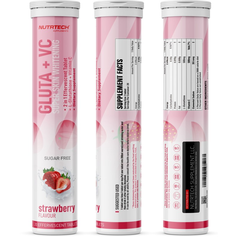 Whitening Complex Supplier - Skin Vitamins Minerals Glutathione Effervescent