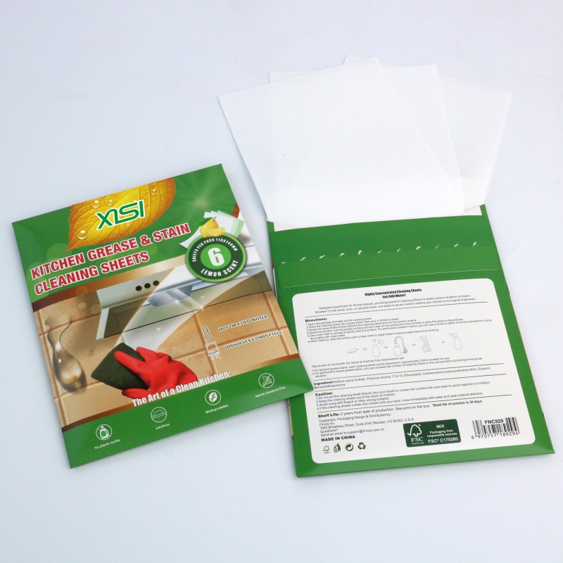 Kitchen Cleaning Sheets Supplier - OEM All Purpose Cookware Decontamination