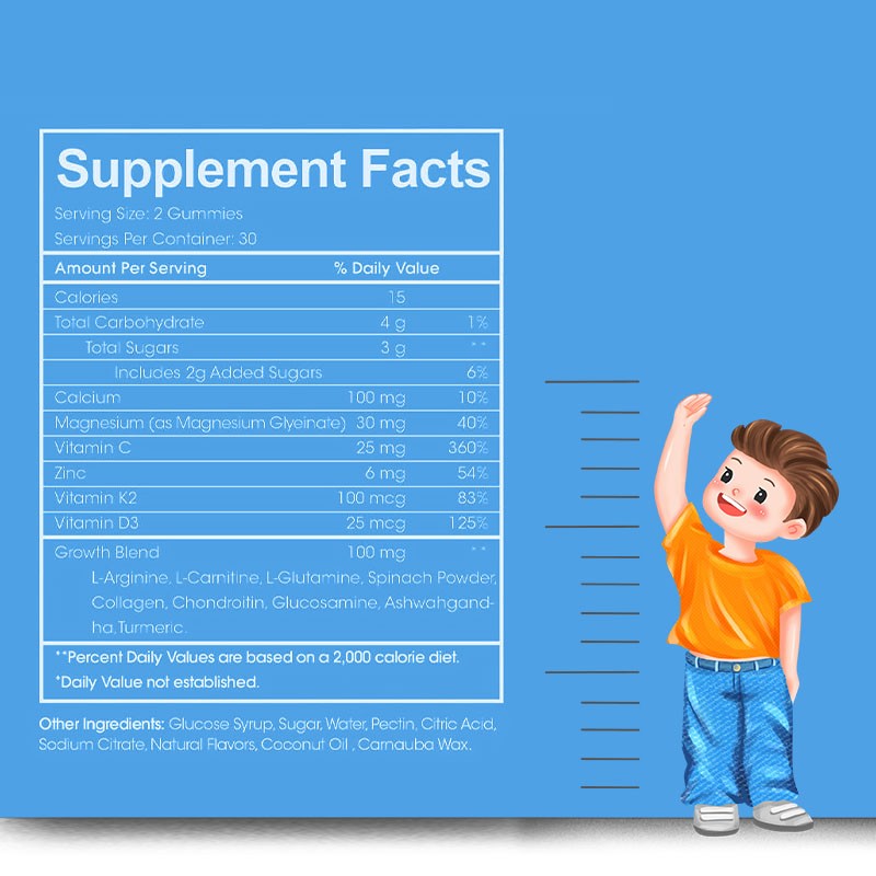 Height Growth Gummies Manufacturer - Custom Branded Bone Density Kids Multivitamin