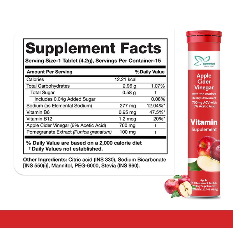 Vitamin Effervescent Tablets Supplier - Hot Selling ACV Vitamin B6 Digestive
