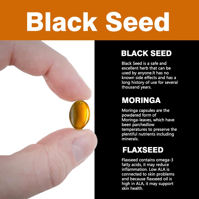 Black Seed Oil Softgels Supplier - Moringa Flaxseed Healthy Immune Pure Cold