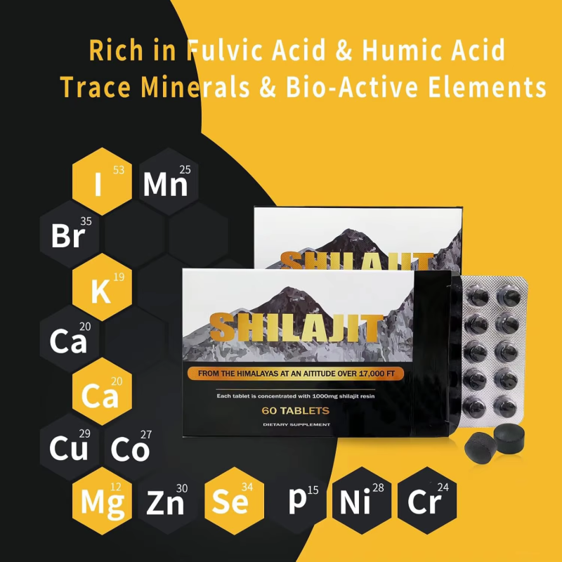 Shilajit Tablet Supplier - Wholesale Price 200mg Pure Resin Skin Vitality