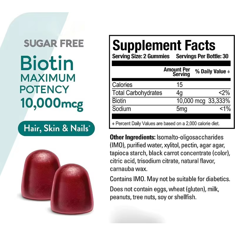 Biotin Gummies Factory - Factory Direct Sugar Free 10000mcg Berry Gluten Free