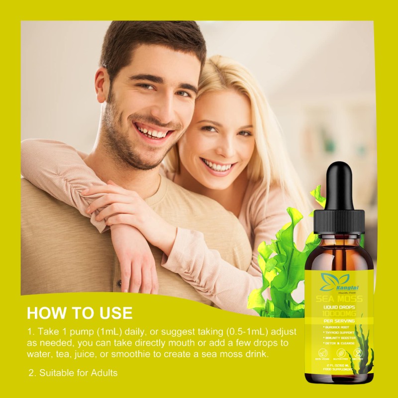 Sea Moss Liquid Drops Supplier - Premium Burdock Root Thyroid Immunity Detox Vegan