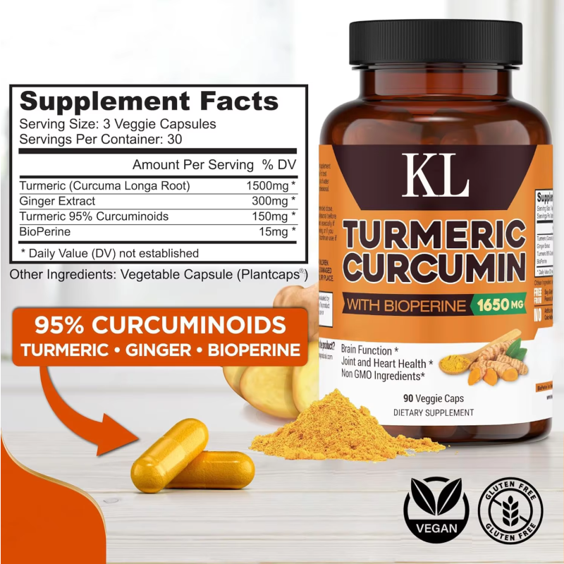 Turmeric Curcumin Capsules Manufacturer - Good Quality Healthcare Ginger Joint