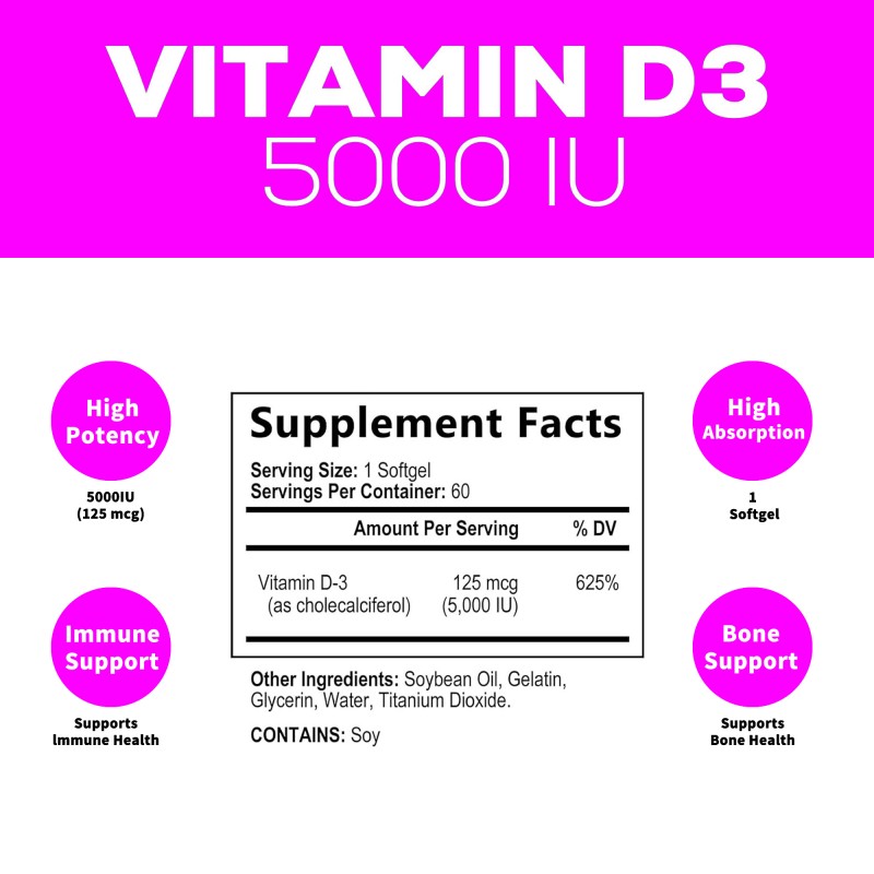 Vitamin D3 Softgel Supplier - Factory Direct Organic Bone Immune Health Extract