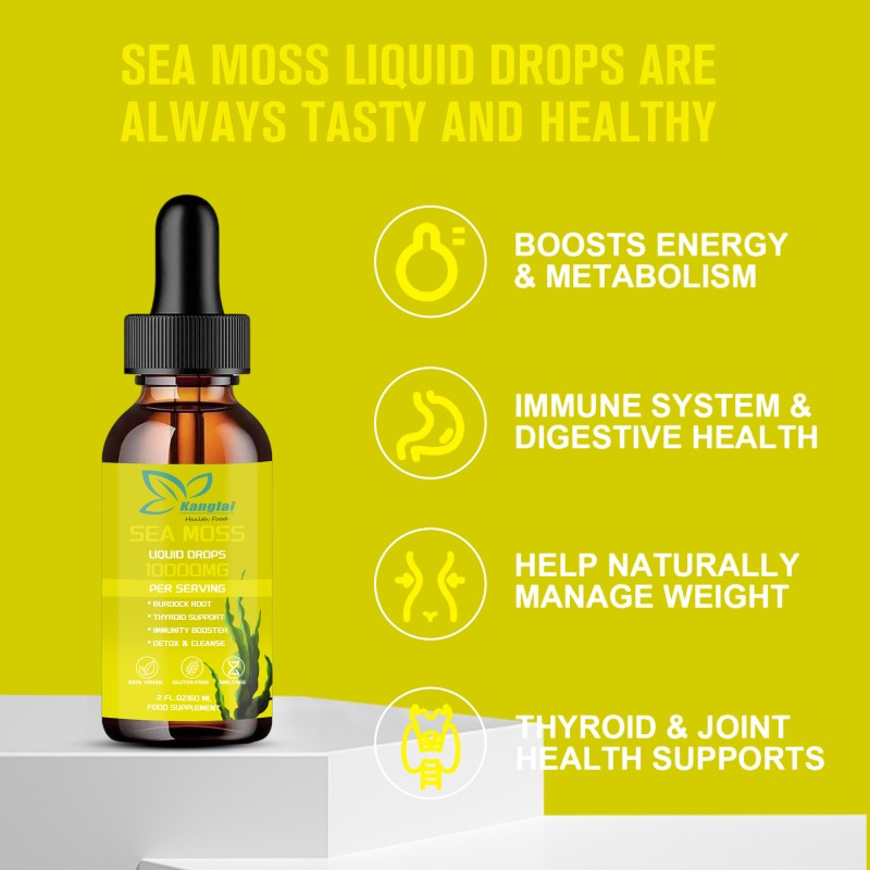 Sea Moss Liquid Drops Supplier - Premium Burdock Root Thyroid Immunity Detox Vegan