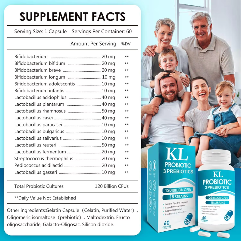 Probiotic Capsules Manufacturer - Private Label 120 Billion CFU Digestive Metabolism