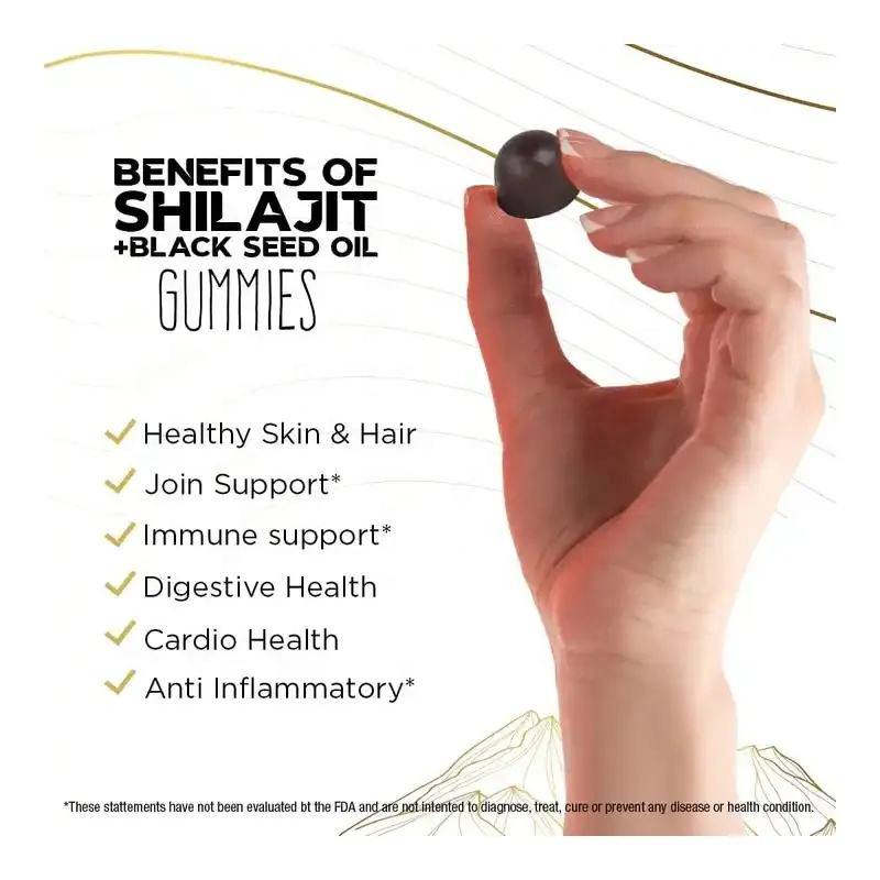 Himalayan Shilajit Gummies Factory - Best Selling Organic Adult Skin Hair Cardio