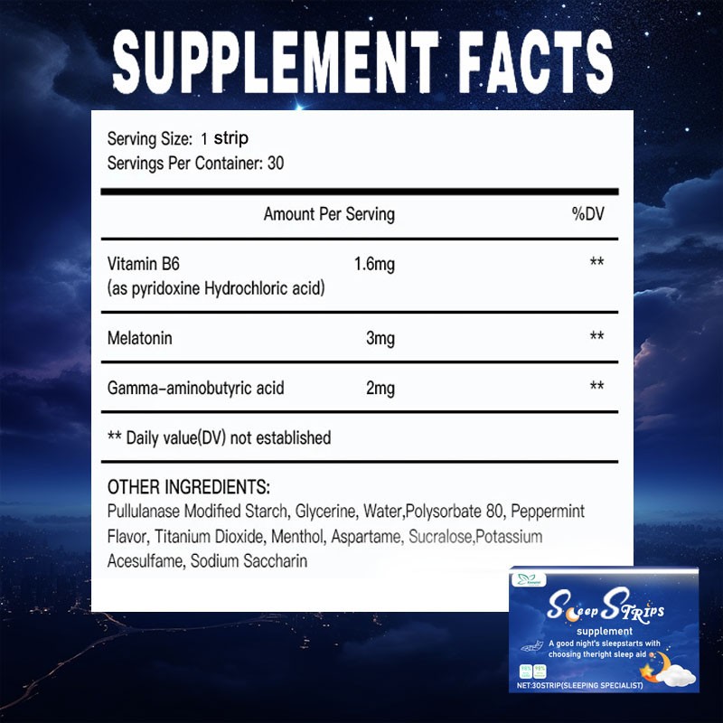 Sleep Strips Supplier - High Selling GABA Best Sleep Longer Vitamin Mint