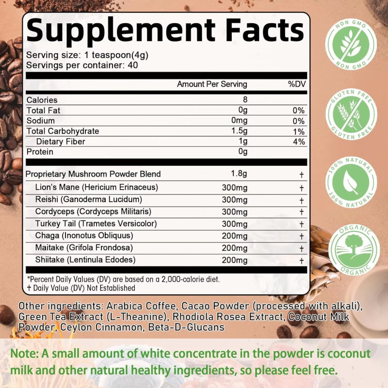 Turkey Tail Extract Factory - Private Label Organic Immune Defense Mushroom Coffee