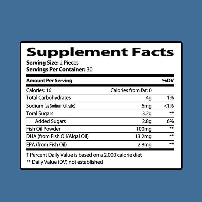 Omega-3 Fish Oil Gummies Factory - Premium Quality Vegan DHA EPA Orange Brain